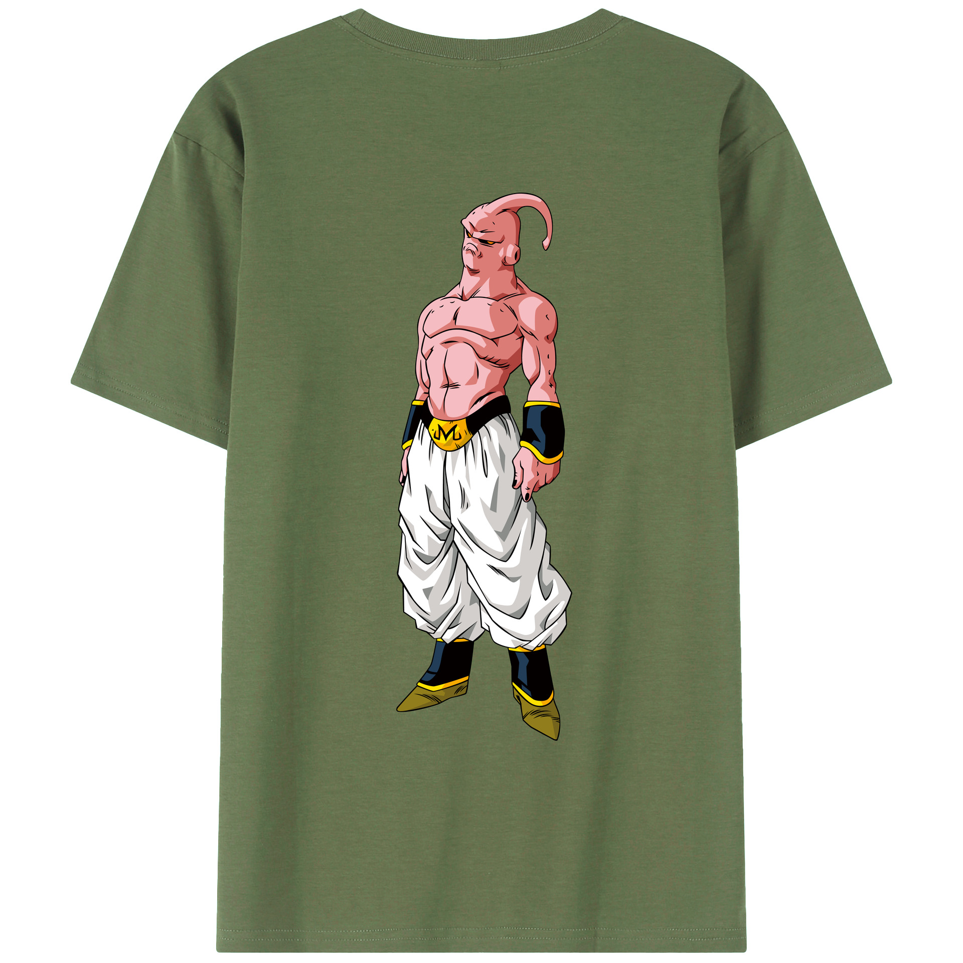 （画像用） ドラゴンボール 魔人ブウ DRAGON BALL Majin Buu 綿100％ メンズ半袖Tシャツ（バックプリント） 通気性
